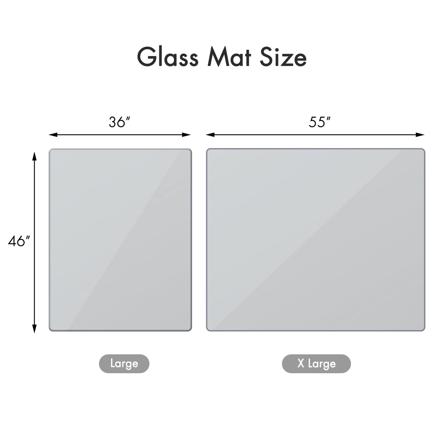 Office Chair Mat for Carpet - 36" x 46" Tempered Glass Floor Mat - for Office Chair on Carpet - 1/5" Thick Clear Computer Floor Mat with 4 Anti-Slip Pads