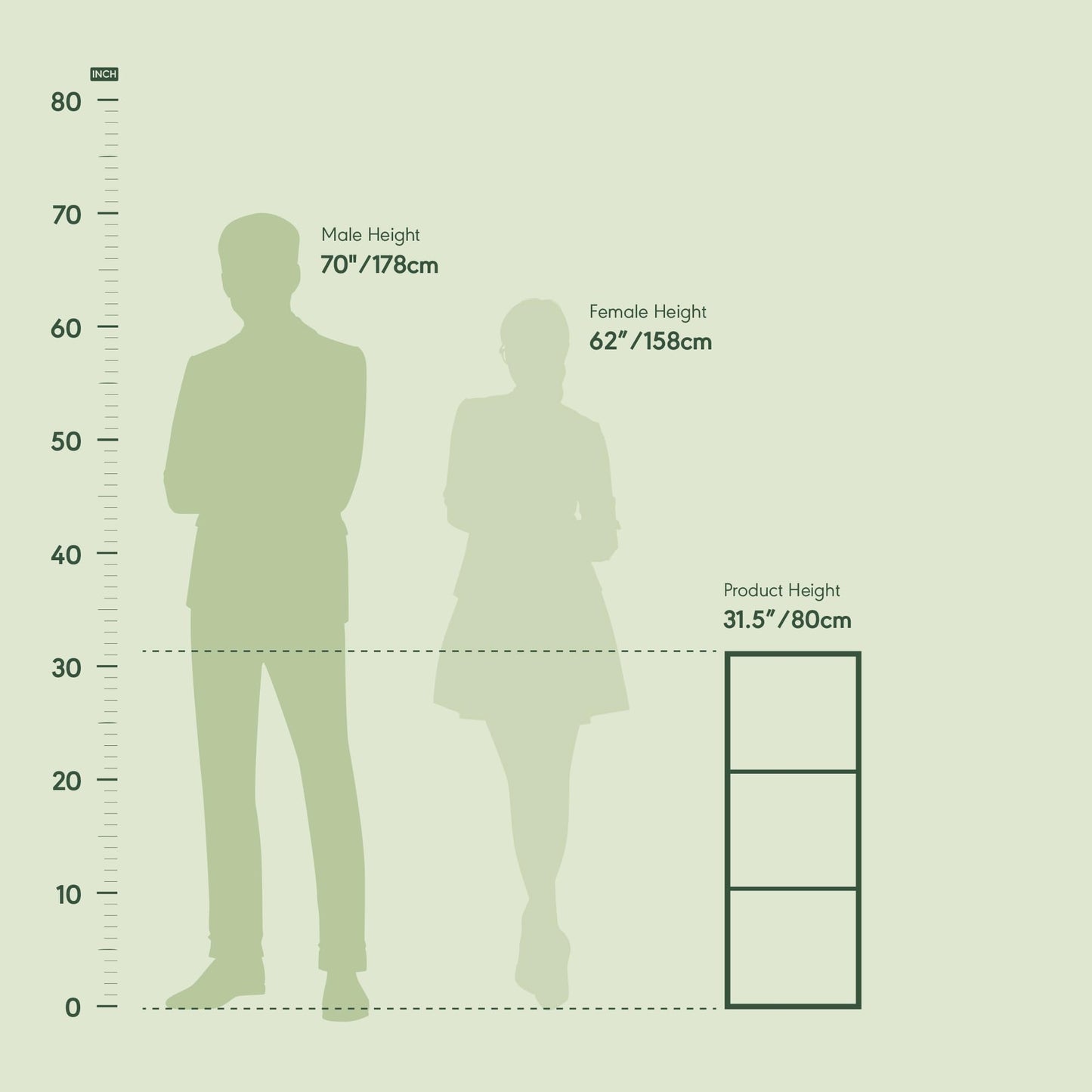 Luder Bookcase / Book / Storage , 3-Tier, White