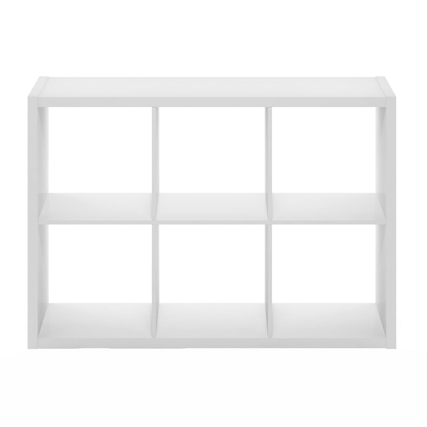 Cubical Open Back Decorative Cube Storage Organizer, 6-Cube, White