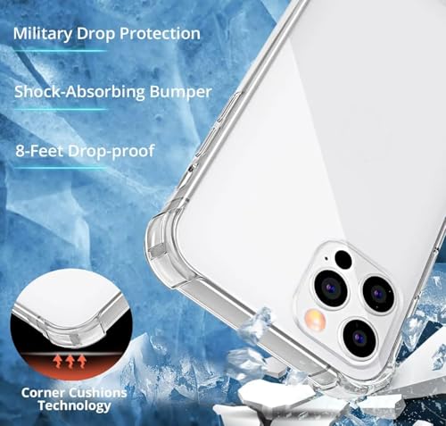 GEAR 4 EVER ClearGuard Pro Case for iPhone 16 Pro Max with Screen Protector - Original Shockproof Transparent Silicone Soft Case - Clear Protective Cover