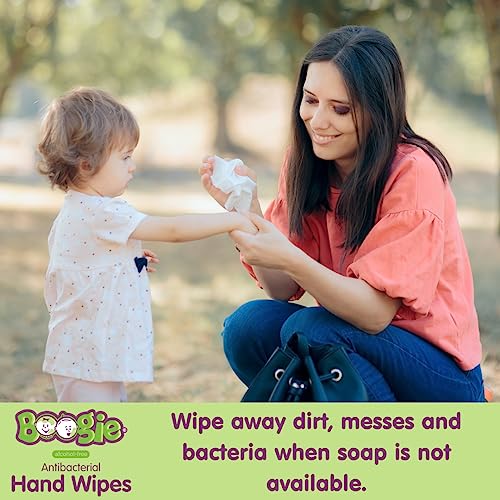 Antibacterial Hand Wipes by Boogie Wipes, Alcohol-Free, Hypoallergenic and Moisturizing Aloe, Boogie Hand Wipes for Adults and Kids, 5 Packs of 20…