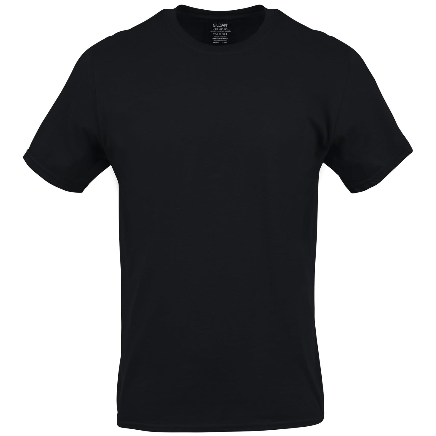 Men's Crew T-Shirts, Multipack, Style G1100, Black (6-Pack), Large