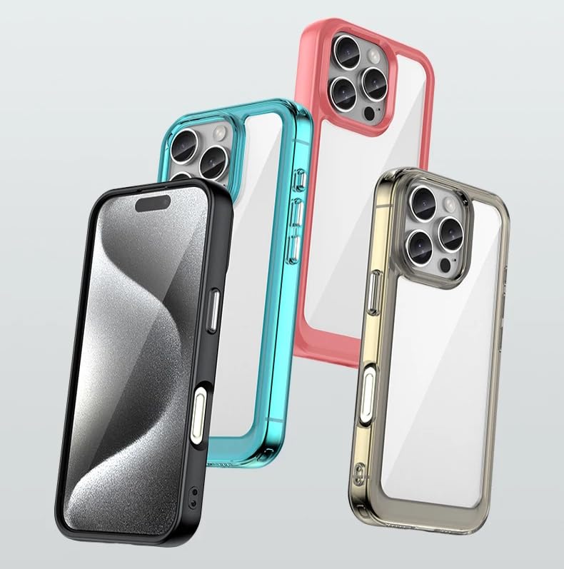 GEAR 4 EVER ClearShield Max Case for iPhone 16 Pro Max with Screen Protector - Translucent Back with Soft Edge, Ultimate Protection and Slim Design Phone Bumper Cove (Black)