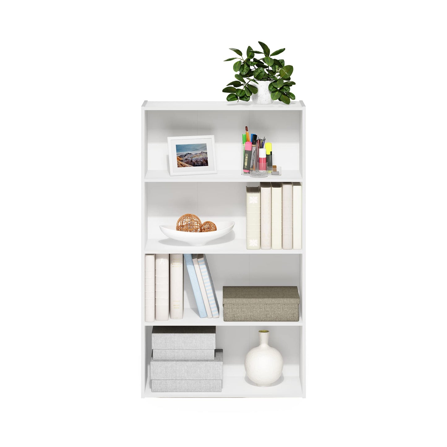 Pasir 4-Tier Bookcase/Bookshelf/Storage Shelves, White