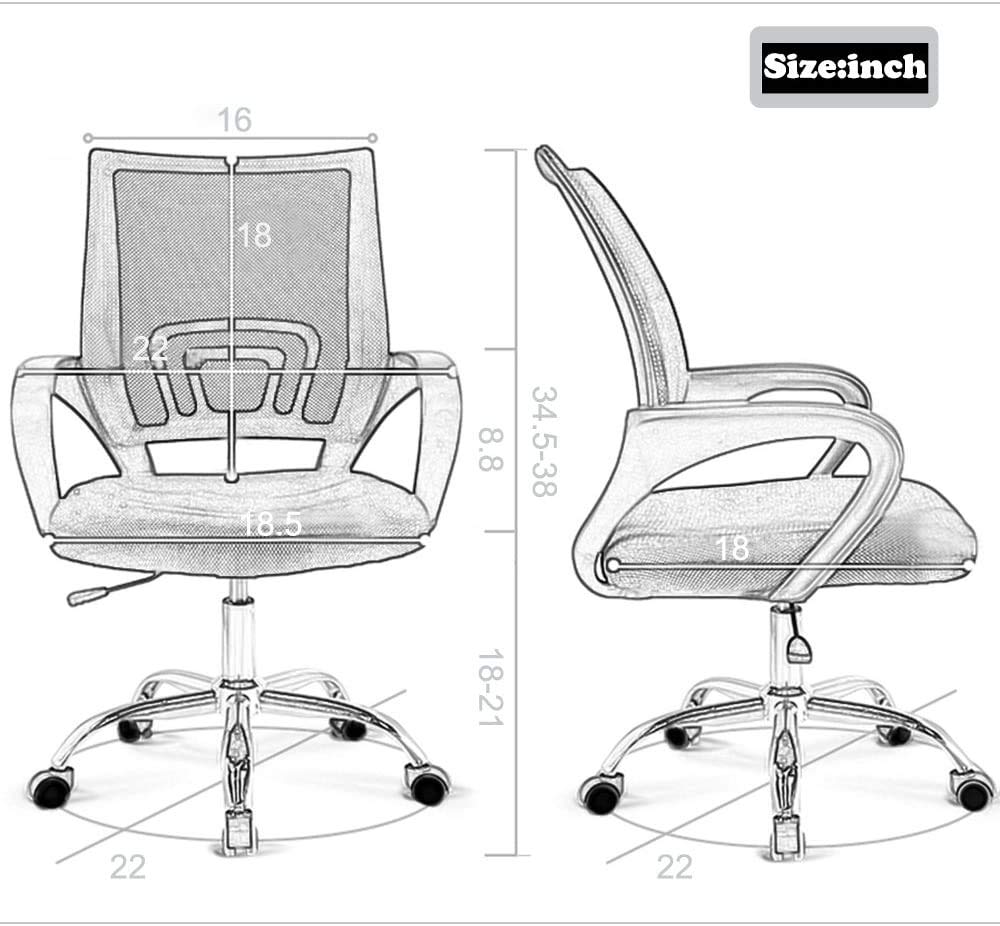 Office Chair Ergonomic Cheap Desk Chair Mesh Computer Chair Lumbar Support Modern Executive Adjustable Stool Rolling Swivel Chair for Back Pain (Black)