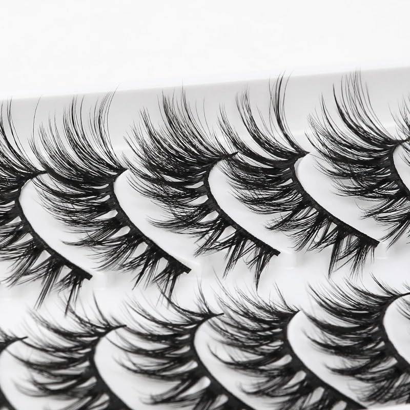 ICYM Glam Extensions 10 Pairs of False Eyelashes – Expertly Crafted for Stunning Eyes! Enhance Your Beauty with Precision-Cut Lashes, Professional Tweezer Application (Y604)