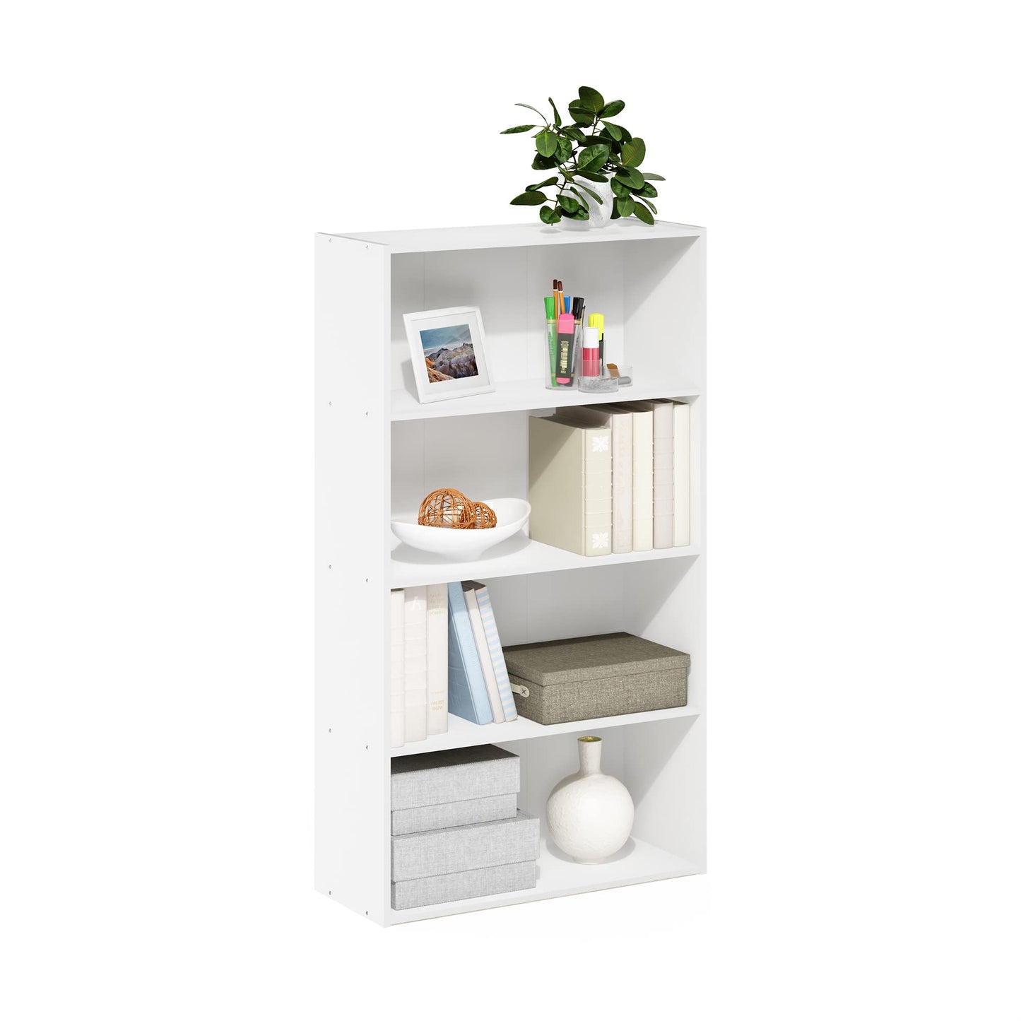 Pasir 4-Tier Bookcase/Bookshelf/Storage Shelves, White