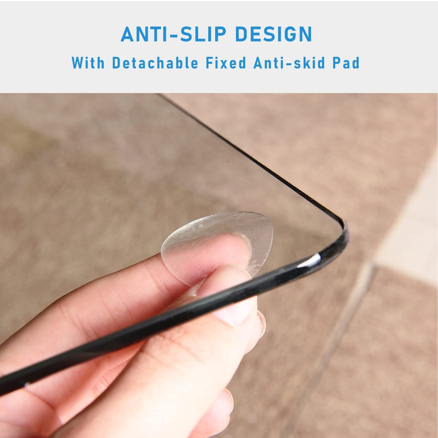 Office Chair Mat for Carpet - 36" x 46" Tempered Glass Floor Mat - for Office Chair on Carpet - 1/5" Thick Clear Computer Floor Mat with 4 Anti-Slip Pads