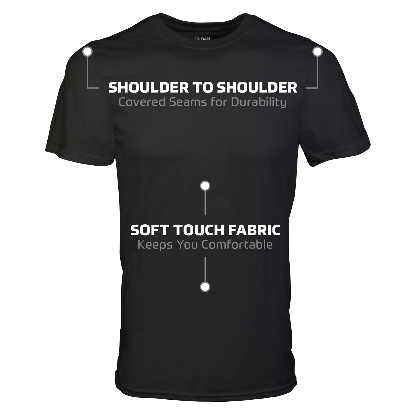 Men's Crew T-Shirts, Multipack, Style G1100, Black (6-Pack), Large