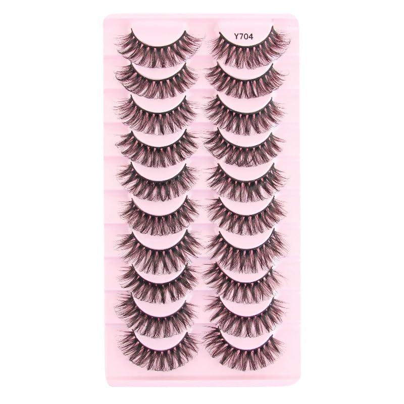 ICYM Glam Extensions 10 Pairs of False Eyelashes – Expertly Crafted for Stunning Eyes! Enhance Your Beauty with Precision-Cut Lashes, Professional Tweezer Application (Y704)