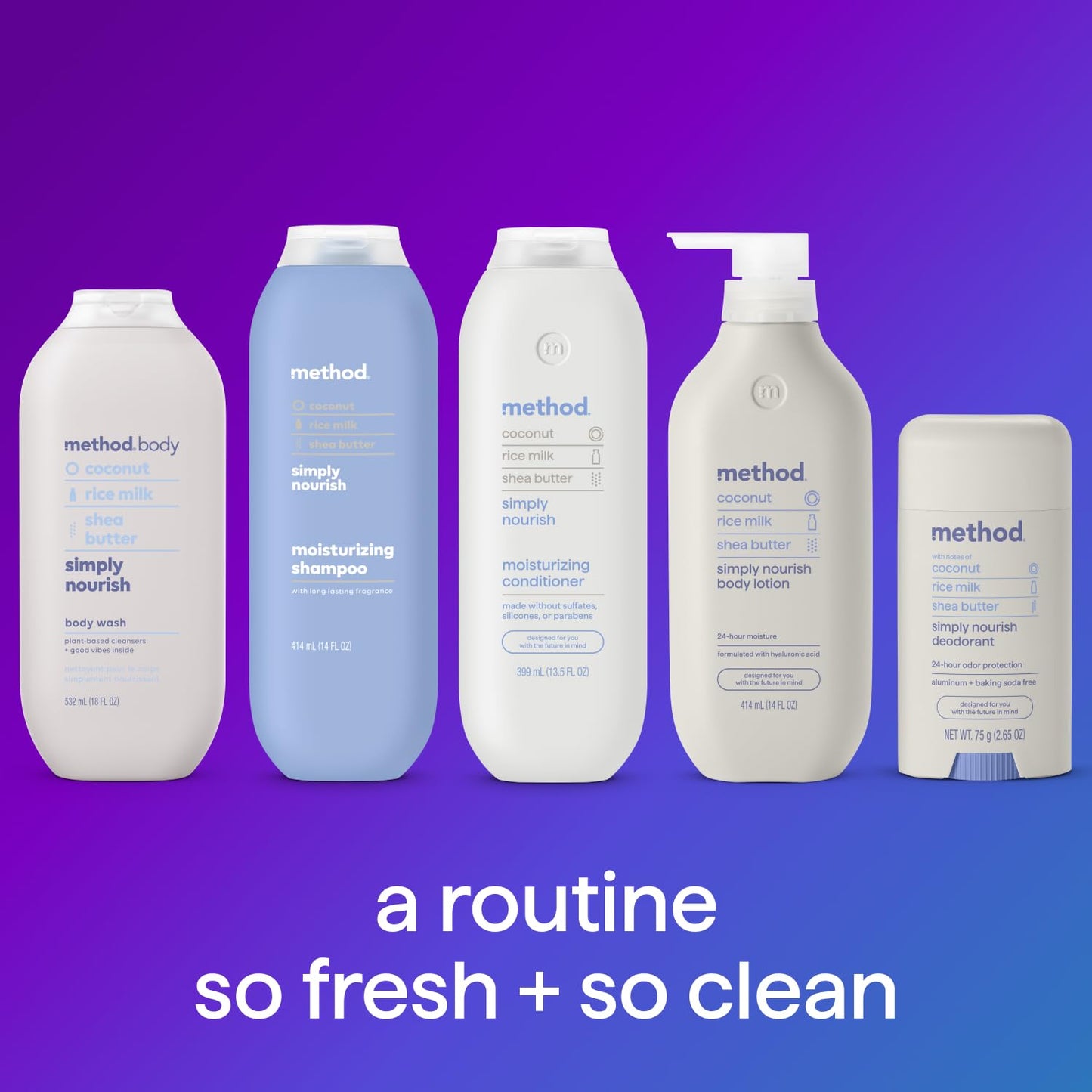 Method Body Wash, Simply Nourish, Paraben and Phthalate Free, Biodegradable Formula, 28 oz (Pack of 1)