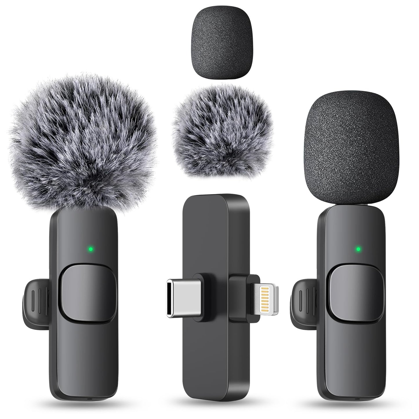 MAYBESTA Professional Wireless Lavalier Lapel Microphone for iPhone, iPad - Cordless Omnidirectional Condenser Recording Mic for Interview Video Podcast Vlog YouTube