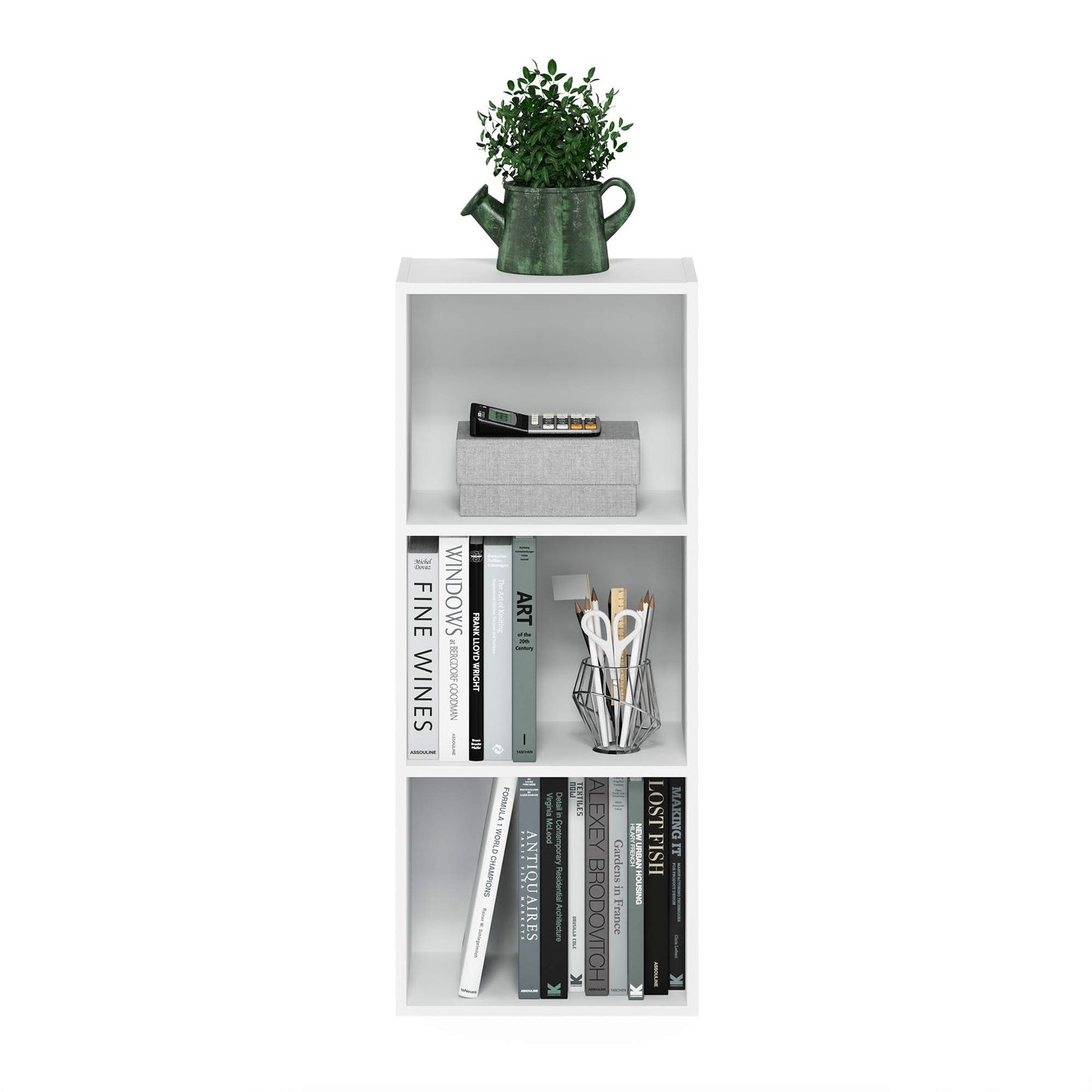 Luder Bookcase / Book / Storage , 3-Tier, White