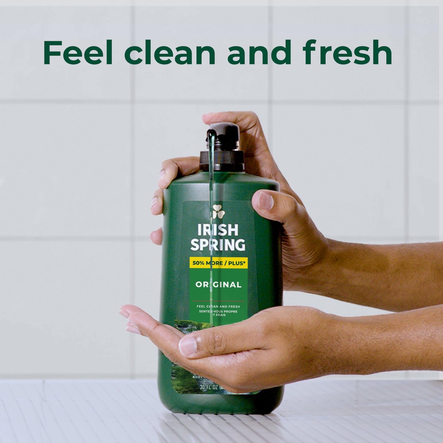 Irish Spring Original Moisturizing Body Wash for Men, 24-Hour Fresh, Face and Body Wash, Men’s Body Wash, Biodegradable Ingredients, Paraben Free, Cool Fresh Scent, 30 fl oz Pump Bottle