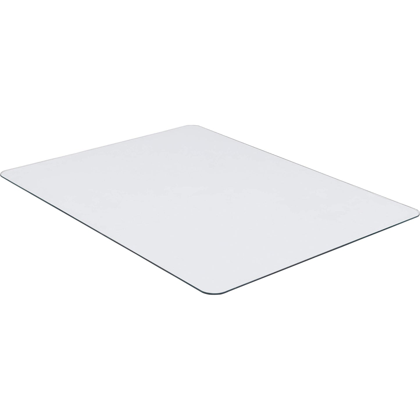 Tempered Glass Chairmat, 46" Width x 36" Depth x 0.25" Thickness, Clear, 1 Each