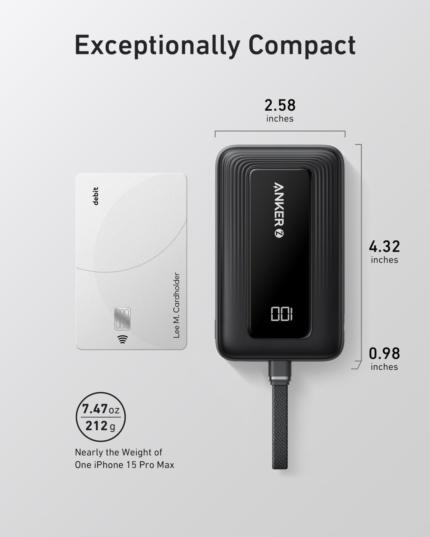 Portable Charger, 10,000mAh 30W Power Bank, USB-C in and Out Fast Charging Battery Pack, Travel Essential Phone Power Bank, for iPhone 16/15/14/13/12, iPad, MacBook, Galaxy, Google, and More