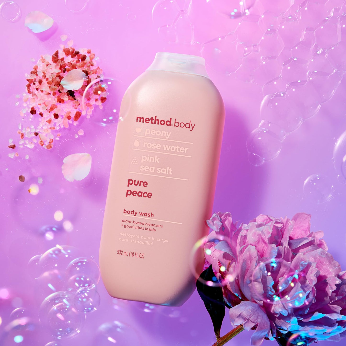 Method Body Wash, Pure Peace, Paraben and Phthalate Free, 18 oz (Pack of 1)