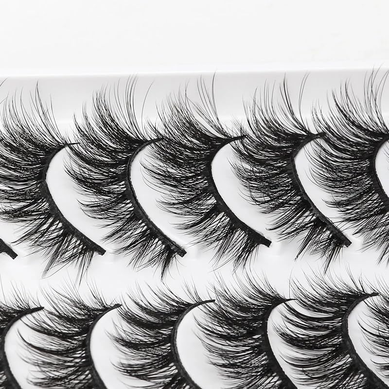ICYM Glam Extensions 10 Pairs of False Eyelashes – Expertly Crafted for Stunning Eyes! Enhance Your Beauty with Precision-Cut Lashes, Professional Tweezer Application (Y608)