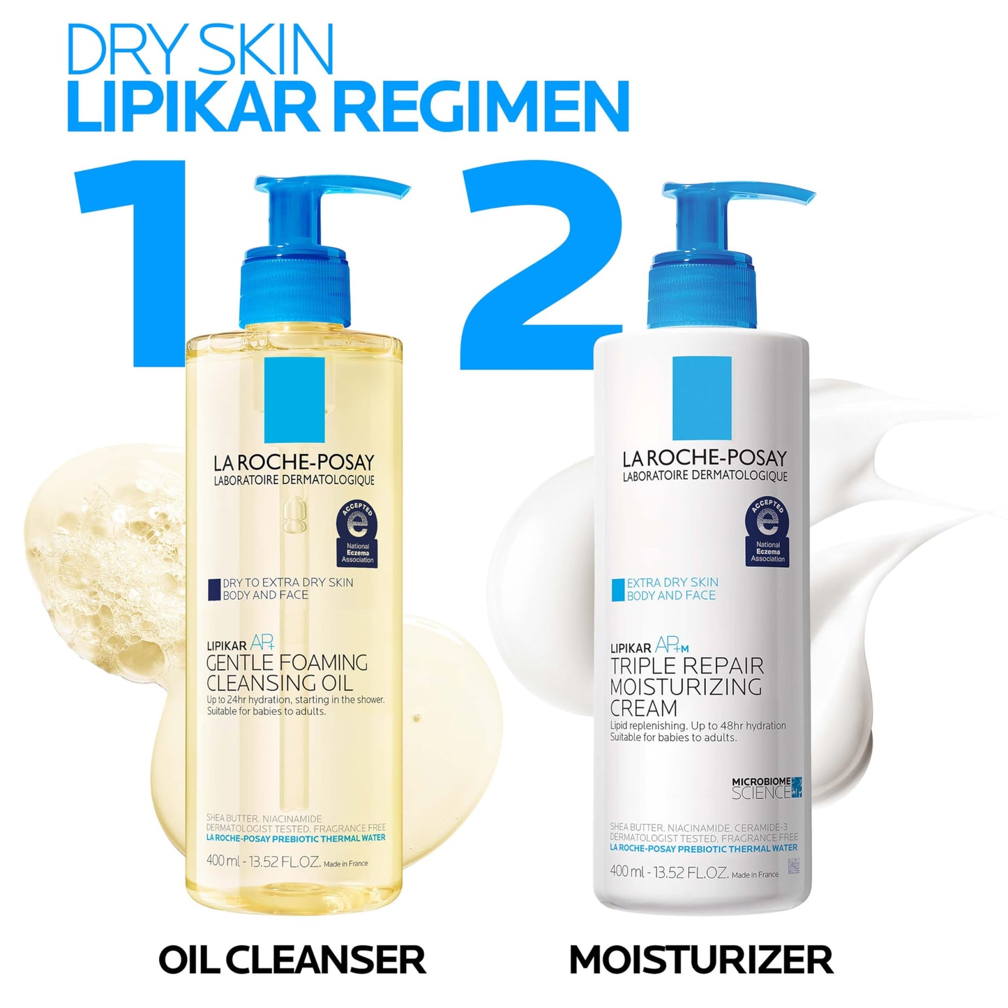 La Roche-Posay Lipikar AP+ Triple Repair Moisturizing Cream, Face & Body Lotion For Dry Skin, Shea Butter & Niacinamide Moisturizer, Gentle Face & Body Cream For Dry, Rough & Sensitive Skin
