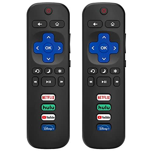 (Pack of 2) Replacement Remote Control Only for Roku TV, Compatible for TCL Roku/Hisense Roku/Onn Roku/Sharp Roku/Element Roku/Westinghouse Roku/Philips Roku Smart TVs (Not for Roku Stick and Box) - GEAR4EVER