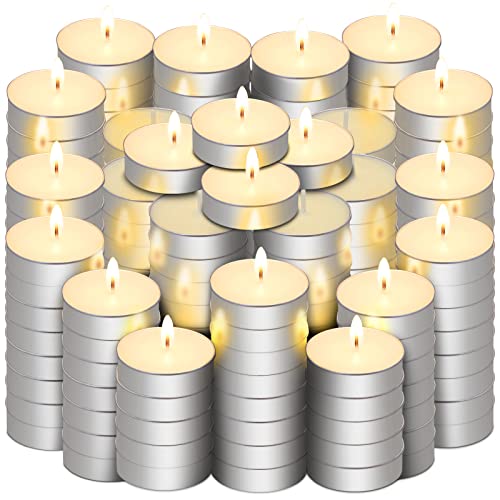 200 Pcs Scented Tea Lights Candles Tea Candles, 4 Hour Long Burn Time White Small Candle for Christmas Home Wedding Party Holiday Dinner Table Decoration (Vanilla Scent)