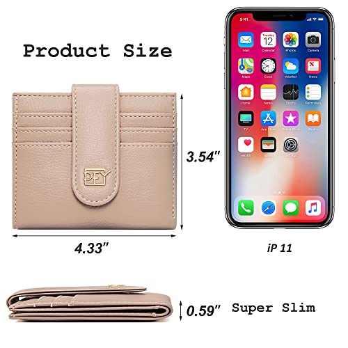 GEEAD Small Wallets for Women Slim Bifold Credit Card Holder Minimalist Zipper Coin Pocket