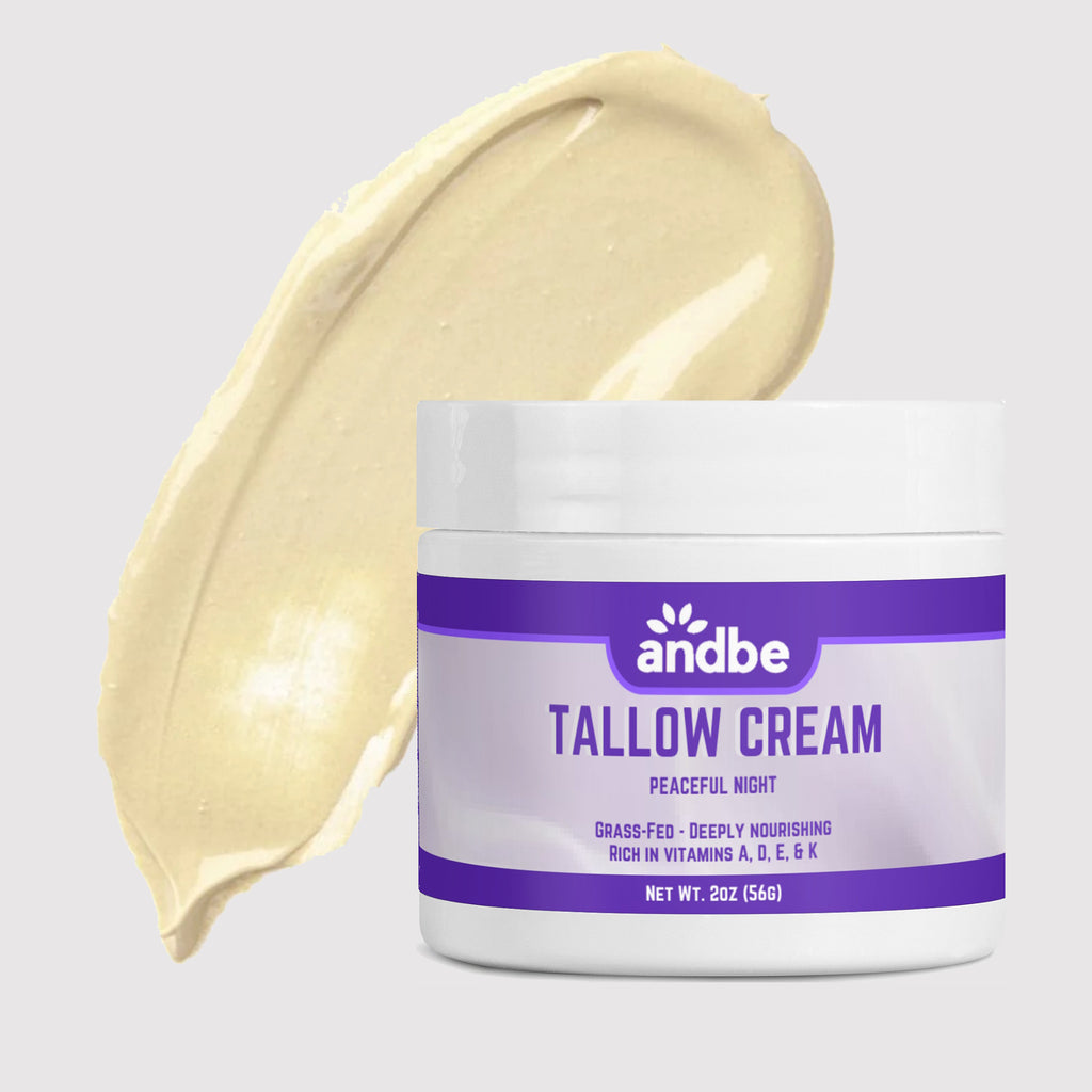 Tallow Cream Peaceful Night by AndBe - Luxurious Hydration for Radiant Skin with Vitamins & Natural Oils