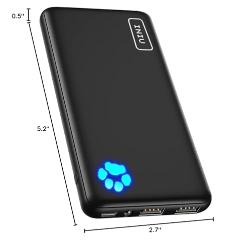 Portable Charger, Slimmest 10000mAh 5V/3A Power Bank, USB C in&out High-Speed Charging Battery Pack, External Phone Powerbank Compatible with iPhone 16 15 14 13 12 Samsung S22 S21 Google iPad etc