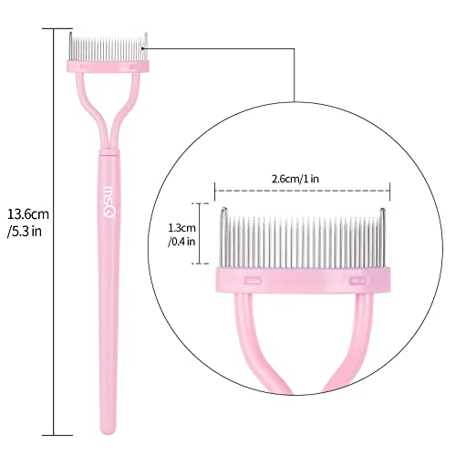 Eyelash Comb Separator Eyelash Mascara Brush and Comb Lash Separator With Comb Cover Arc Designed Cosmetic Brushes Tool Pink (1PCS)