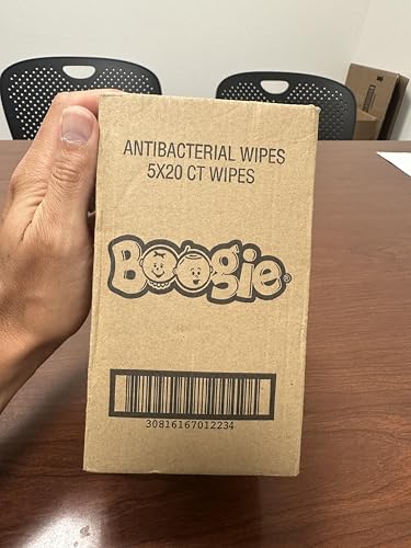Antibacterial Hand Wipes by Boogie Wipes, Alcohol-Free, Hypoallergenic and Moisturizing Aloe, Boogie Hand Wipes for Adults and Kids, 5 Packs of 20…