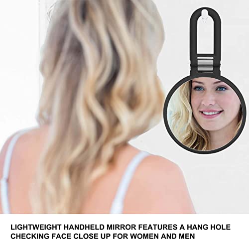 Magnifying Handheld Mirror Double Sided, 1X 15X Magnification Hand Mirror, Travel Folding Held Adjustable Rotation Pedestal Makeup Desk Vanity