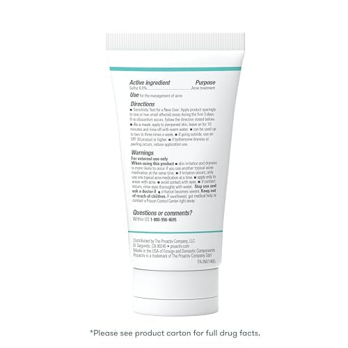 Proactiv Skin Purifying Acne Face Mask and Acne Spot Treatment - Detoxifying Facial Mask with 6% Sulfur 3 Oz 90 Day Supply