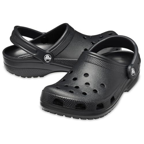 Crocs Unisex-Adult Classic Clog, Clogs for Women and Men, Black, 8 Women/6 Men