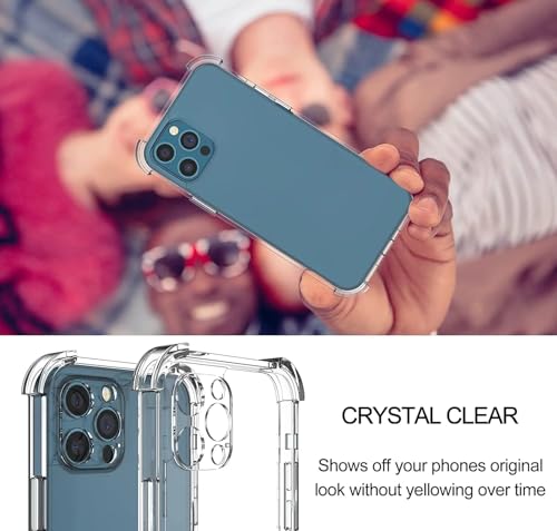 GEAR 4 EVER ClearGuard Pro Case for iPhone 16 Pro Max with Screen Protector - Original Shockproof Transparent Silicone Soft Case - Clear Protective Cover
