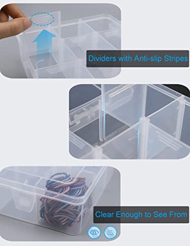 Plastic Organizer Box with Dividers Bead Organizer 15 Large Grids Tackle box Organizer Clear Snackle Box Container