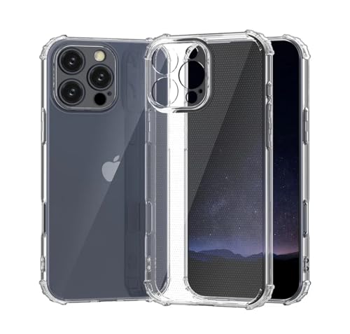 GEAR 4 EVER ClearGuard Pro Case for iPhone 16 Pro Max with Screen Protector - Original Shockproof Transparent Silicone Soft Case - Clear Protective Cover