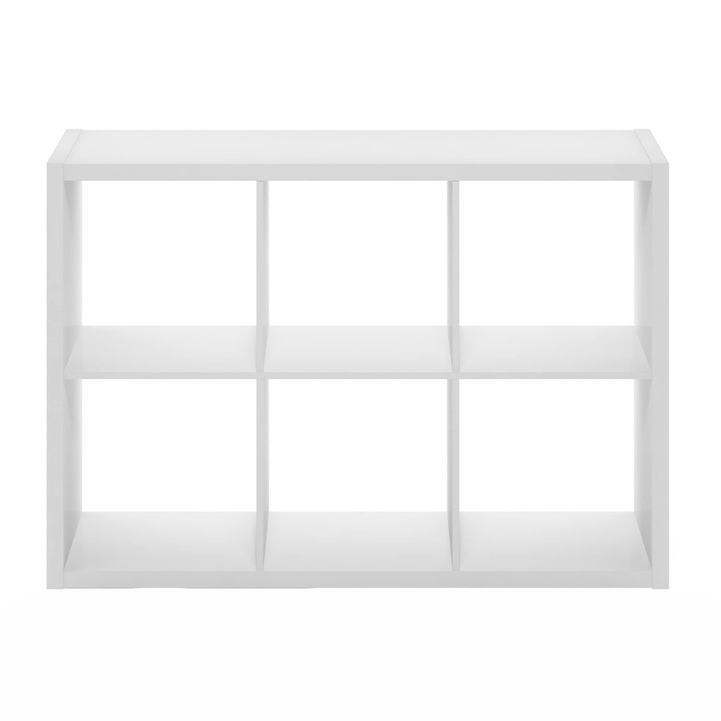 Cubical Open Back Decorative Cube Storage Organizer, 6-Cube, White