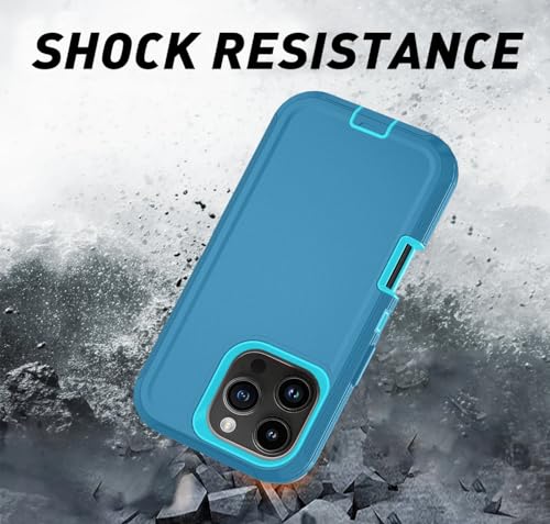 GEAR 4 EVER TitanGuard Max Armor Case for iPhone 16 Pro Max with Screen Protector - Shockproof, Dustproof, Anti-Scratch Rugged Protective Cover (Cyan)