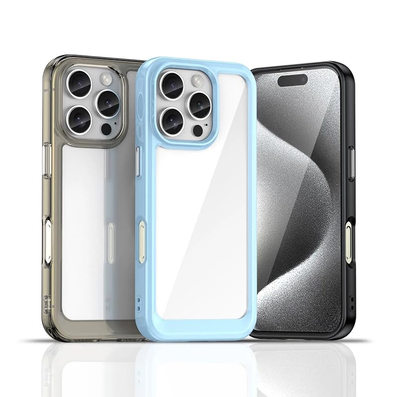 GEAR 4 EVER ClearShield Max Case for iPhone 16 Pro Max with Screen Protector - Translucent Back with Soft Edge, Ultimate Protection and Slim Design Phone Bumper Cove (Light Blue)