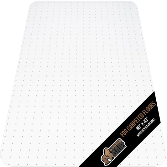 Office Chair Mat for Carpet Floors, 36"x48" Smooth Glide Slip Resistant Under Desk Carpeted Floor Protector, Heavy Duty Plastic Computer Mats for Rolling Work and Gaming Chairs Clear
