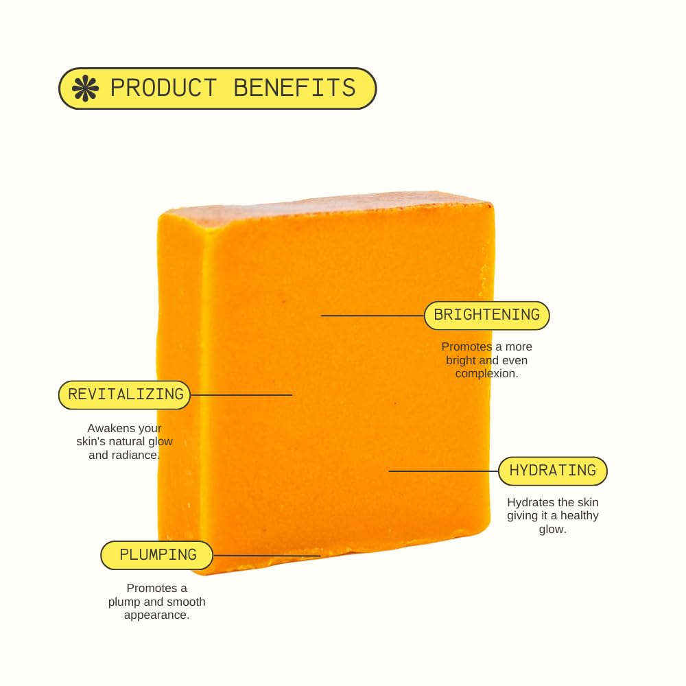 Turmeric Skin Cleansing Soap - Natural Glow Face & Body Cleanser for Acne, Dark Spots & Scars, Gentle for All Skin Types (4.5 oz) 1 bar