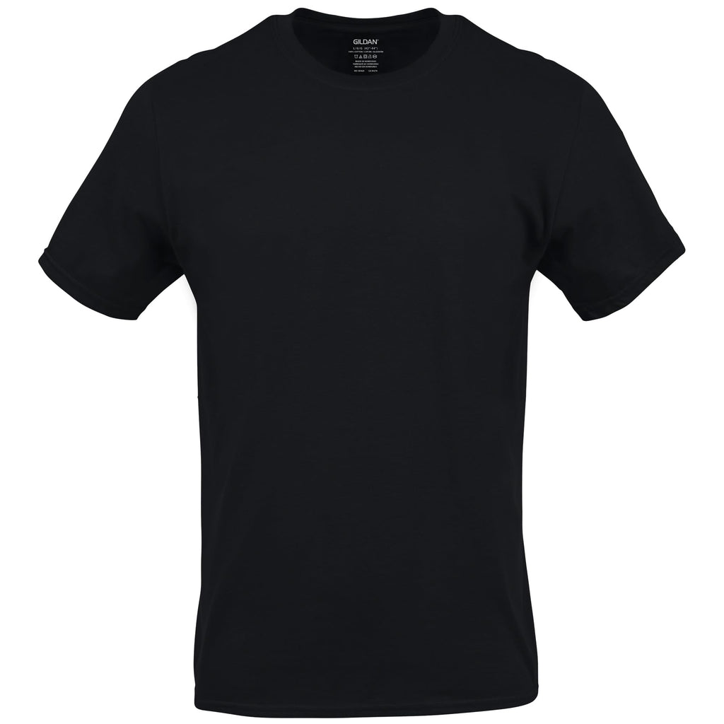 Men's Crew T-Shirts, Multipack, Style G1100, Black (6-Pack), Large
