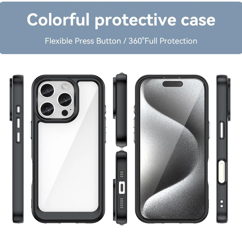 GEAR 4 EVER ClearShield Max Case for iPhone 16 Pro Max with Screen Protector - Translucent Back with Soft Edge, Ultimate Protection and Slim Design Phone Bumper Cove (Light Blue)