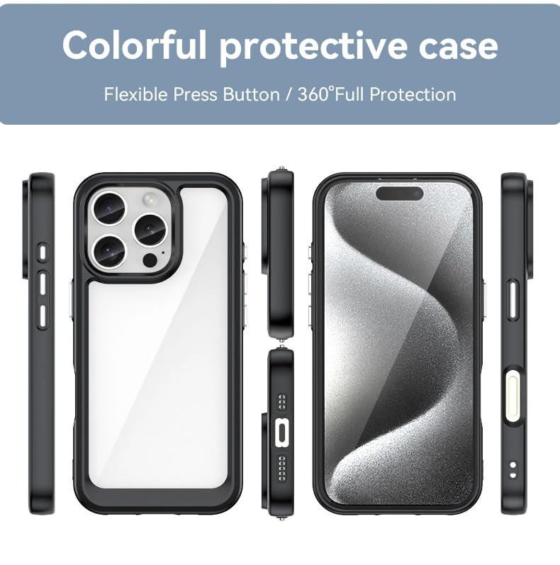 GEAR 4 EVER ClearShield Max Case for iPhone 16 Pro Max with Screen Protector - Translucent Back with Soft Edge, Ultimate Protection and Slim Design Phone Bumper Cove (Clear)