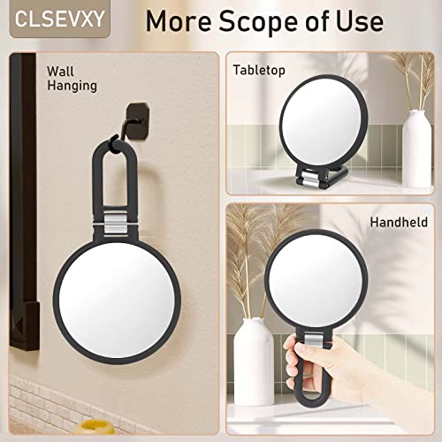 Magnifying Handheld Mirror Double Sided, 1X 15X Magnification Hand Mirror, Travel Folding Held Adjustable Rotation Pedestal Makeup Desk Vanity