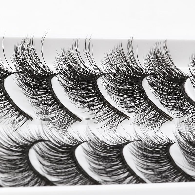 ICYM Glam Extensions 10 Pairs of False Eyelashes – Expertly Crafted for Stunning Eyes! Enhance Your Beauty with Precision-Cut Lashes, Professional Tweezer Application (Y606)