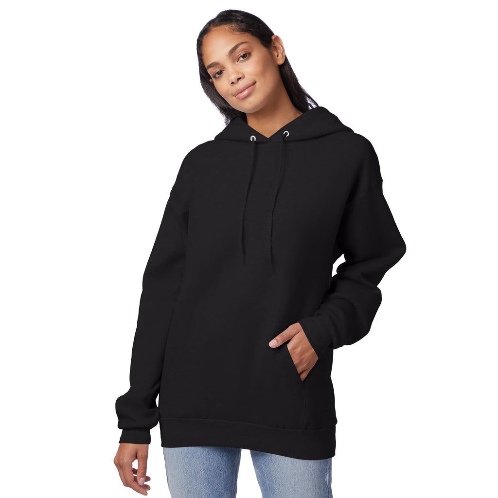 Men's Pullover EcoSmart Hooded Sweatshirt, Black, Large