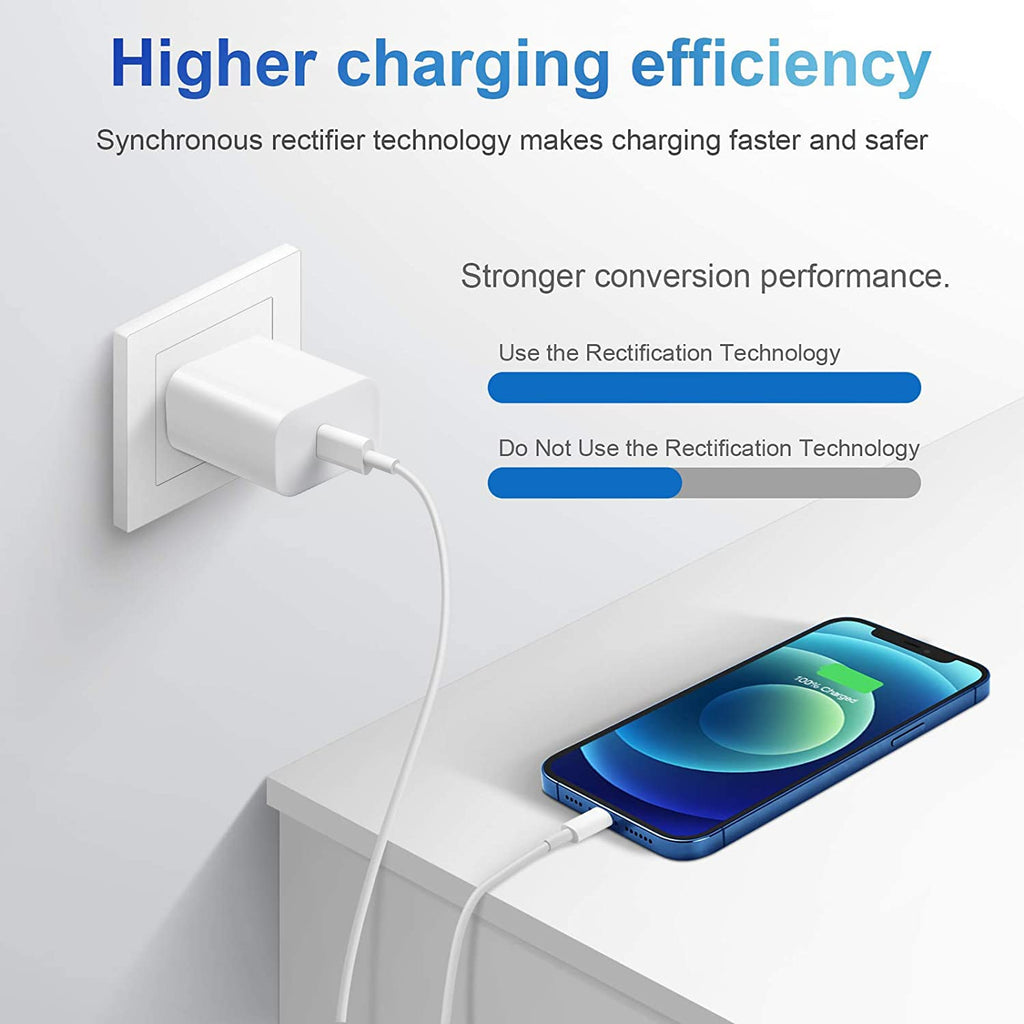 iPhone Charger Fast Charging 10FT 20W USB C Charger Block Super Fast Charger Cable Compatible with iPhone14/14 Pro Max/13/13Pro/12/12 Pro/11,iPad(White