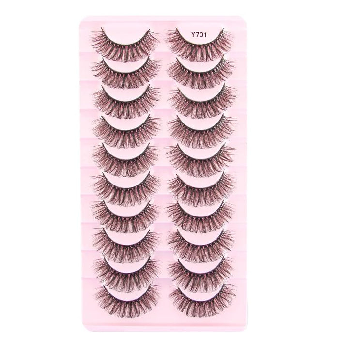 ICYM Glam Extensions 10 Pairs of False Eyelashes – Expertly Crafted for Stunning Eyes! Enhance Your Beauty with Precision-Cut Lashes, Professional Tweezer Application (Y701)