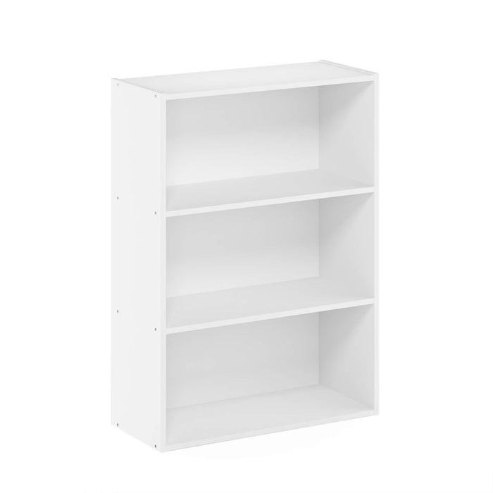 3-Tier Open Shelf Bookcase, Plain White